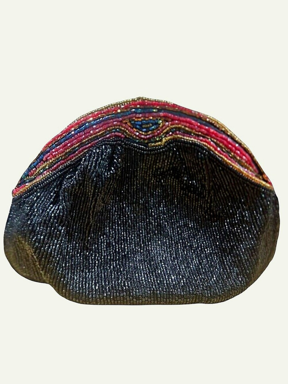 Vintage Walborg Black Beaded Clutch Art Deco Evening Bag